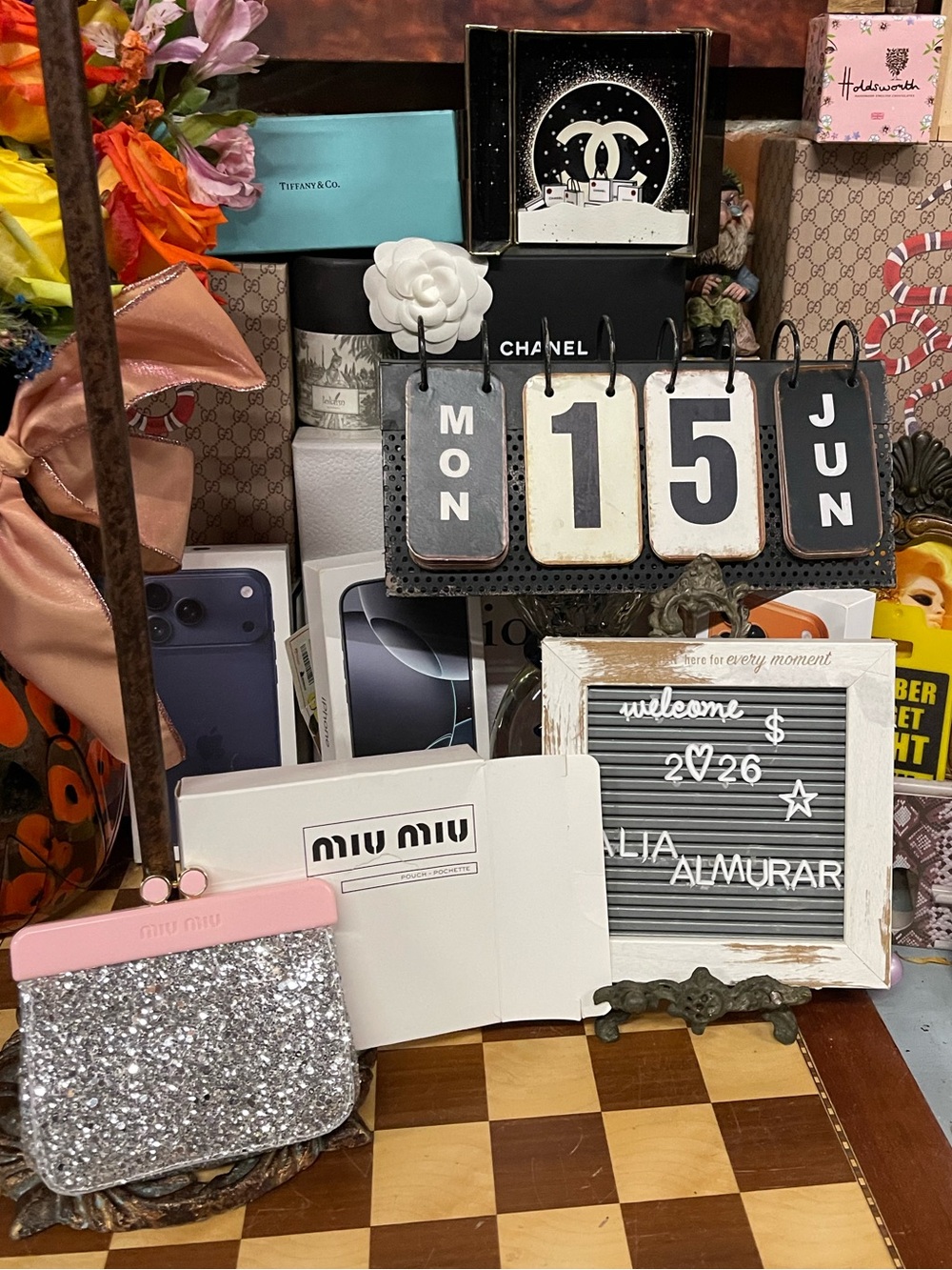 MIU MIU Glitter Coin Case Pouch Clasp